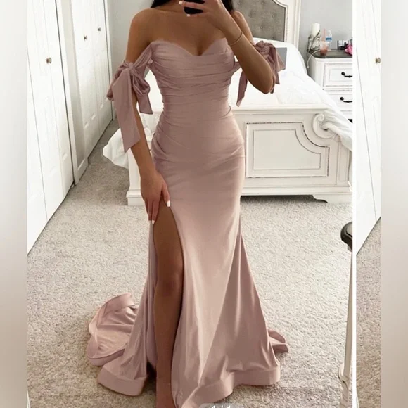 strapless open back dress Dramatic Two-Tone Purple Sequin Prom Dress main image 0